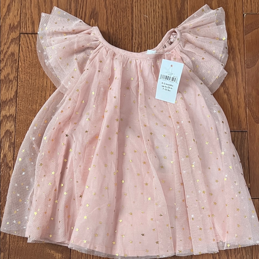 GAP Blush Dress with Gold Starry Design